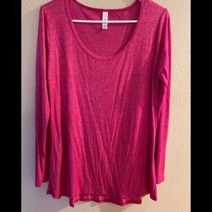 Bright gorgeous pink LulaRoe Lynnae top